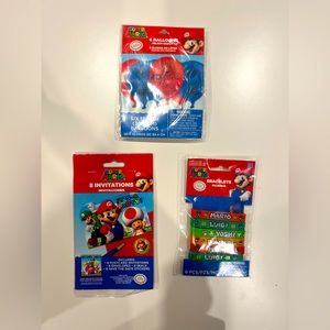 SUPER MARIO party supplies balloons invitation cards bracelets birthday Nintendo